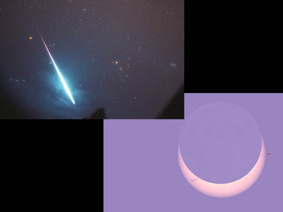 Meteorsverm og stor solformørkelse 4. januar! Foto: Arne Danielsen, illustrasjon: Knut Jørgen Røed Ødegaard