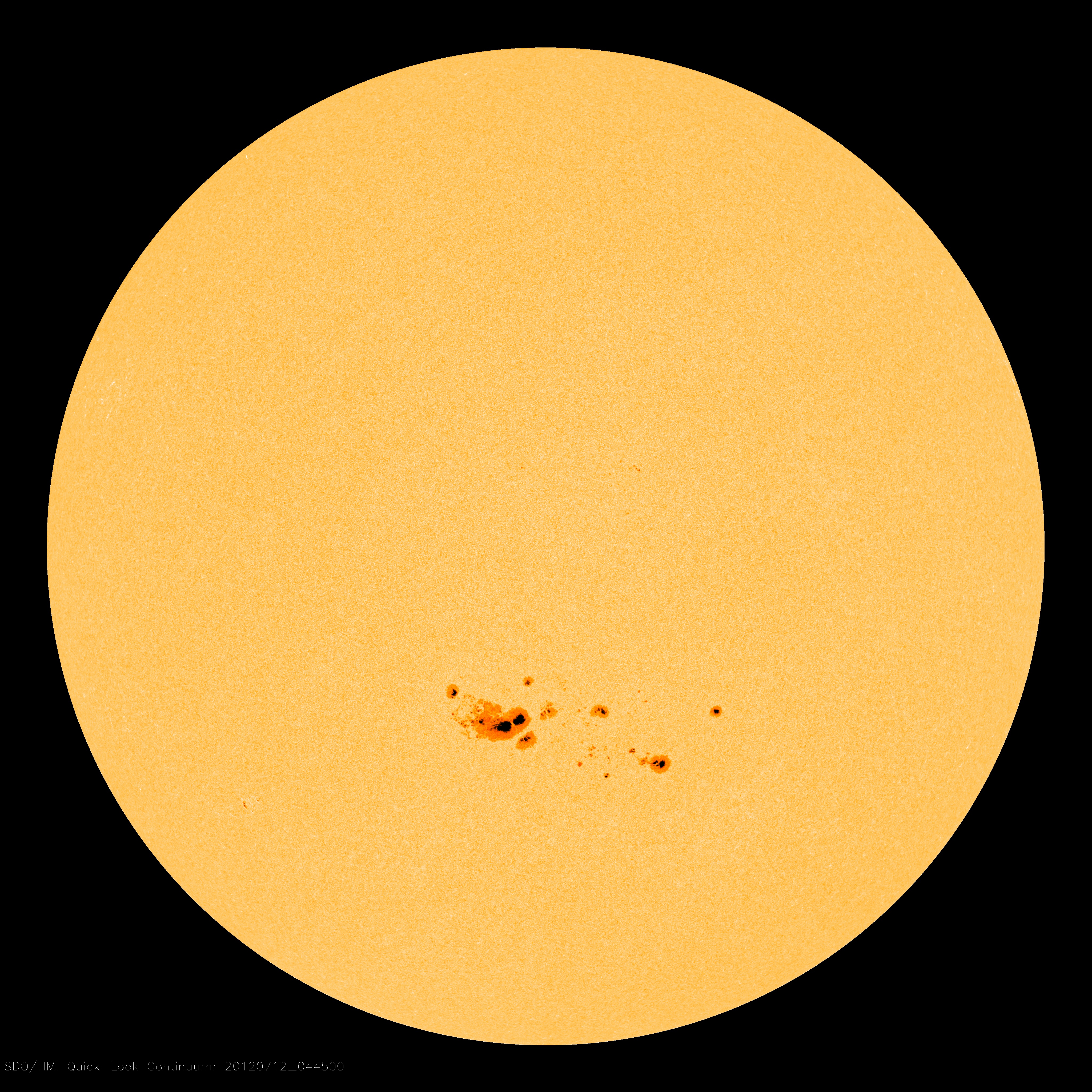 Kjempeflekken på Solen der utbruddet har funnet sted. Foto: SDO/HMI