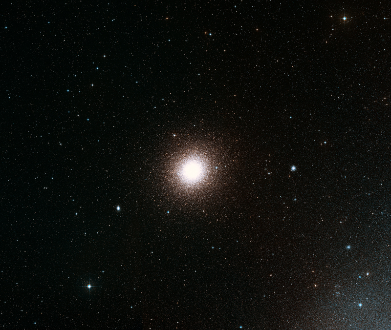 Oversiktsbilde over kulehopen 47 Tucanae. Foto: ESO/ Digitized Sky Survey 2 / David de Martin