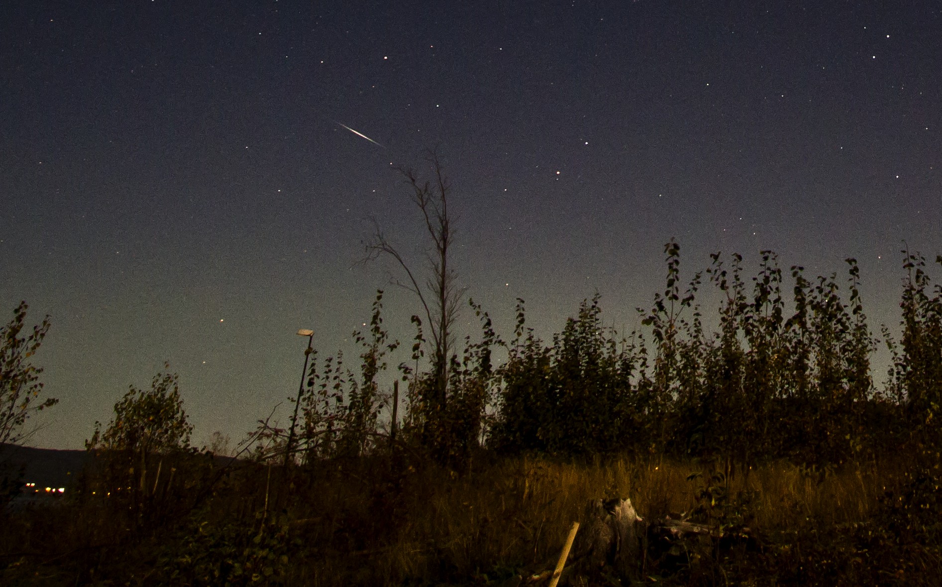 Draconide-meteor fotografert fra Jevnaker. Foto: Trym Norman Sannes
