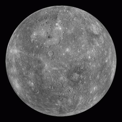 Nærbilde av Merkur tatt med romsonden Messenger. Foto: Messenger / NASA