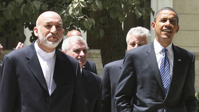 Hamid Karzai og Barack Obama
