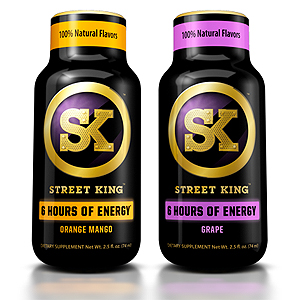Flasker med Street King-juice fra 50 Cent. Foto: Promo.