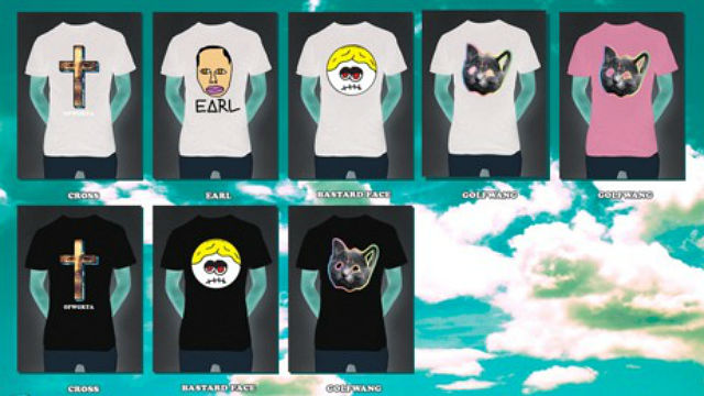 Eksempel på t-skjorter som er til salgs på Odd Future-turné. (Foto: oddfuture.com)